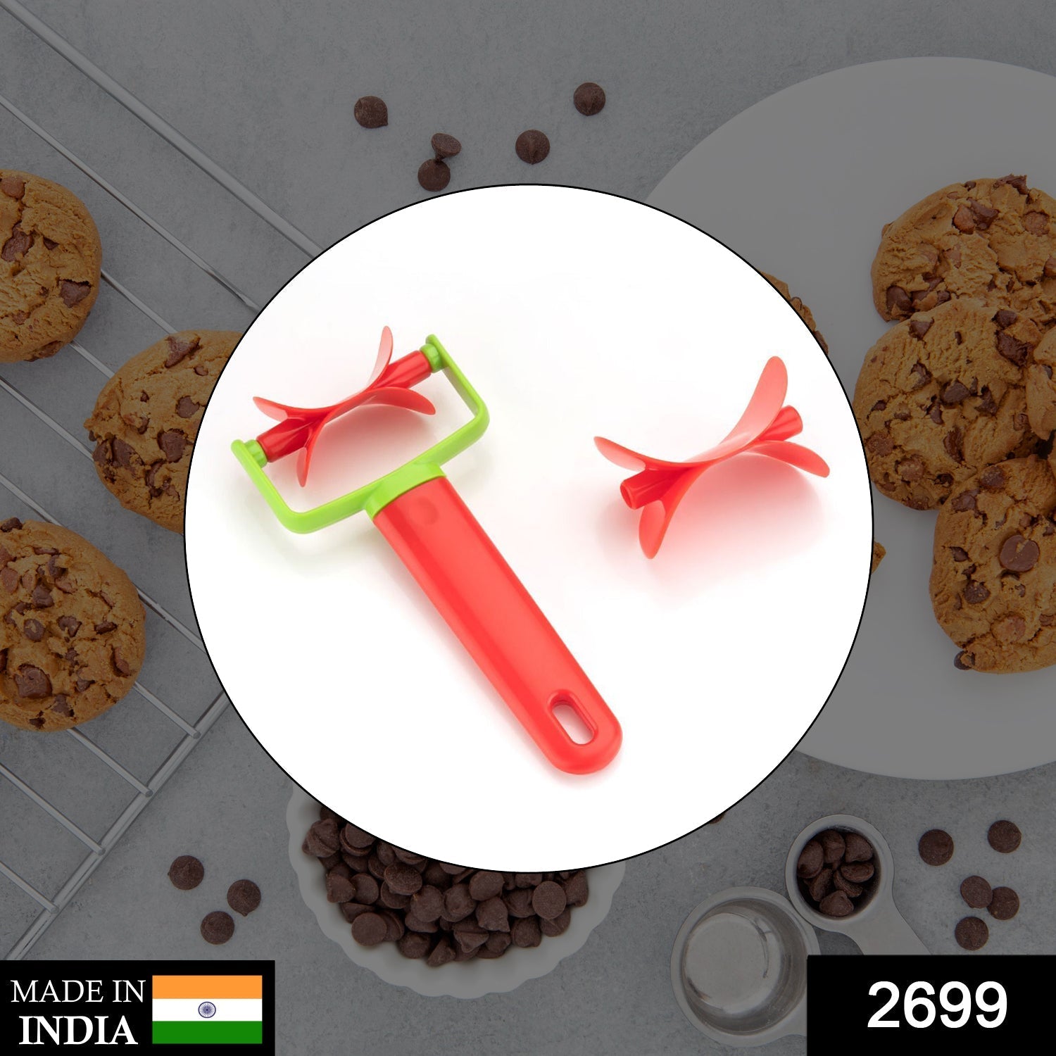 2699 Cookie Rolling Cutter used in all kinds of household and kitchen places for making cookies and stuff. 2699 Cookie Rolling Cutter used in all kinds of household and kitchen places for making cookies and stuff.